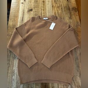 CLOSED brand Men's Tan Crew neck knit Sweater jumper C86167 XXL Camel brown NWT